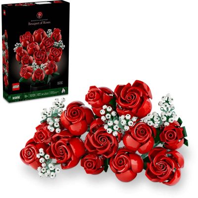 Lego flowers bouquet of roses set 10328 - view of the roses, additional flowers and box