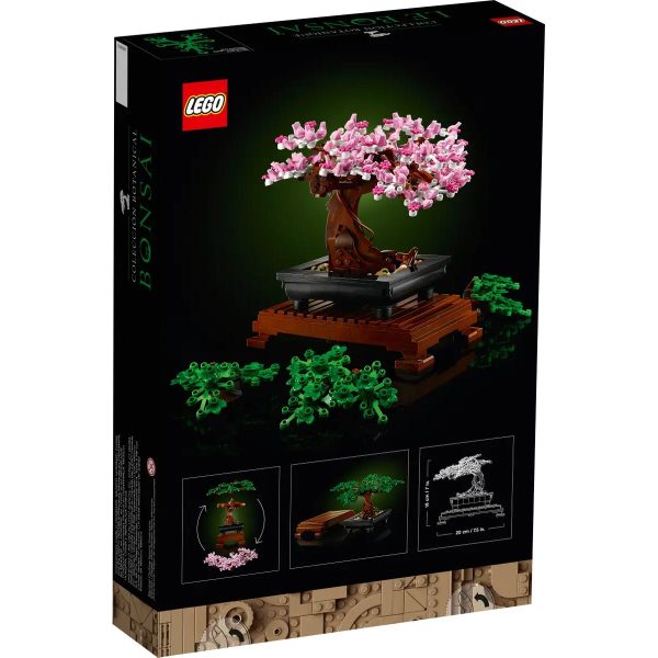 Lego Bonsai Tree set UK 10281 - rear view of box with pink blossoms