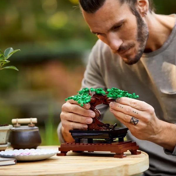 Lego Bonsai Tree set UK 10281 - assembling the Bonsai tree in the garden