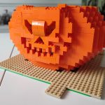 Halloween carved pumpkin lego head